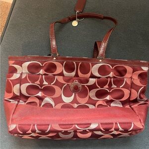 Coach Red Tote Bag